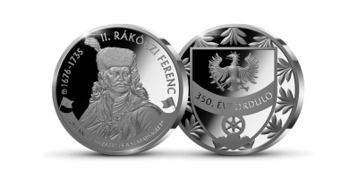 II. Rákóczi Ferenc 1 uncia színezüst jubileumi érem dobozban