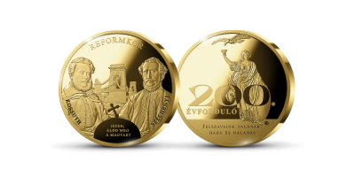 Reformkor színarannyal bevont emlékérem