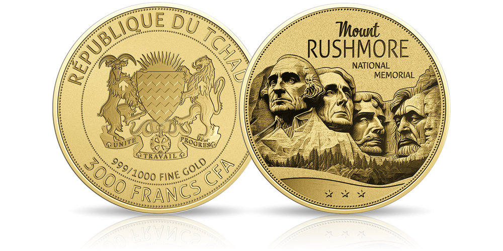 Magyar Éremkibocsátó Kft. -  A Rushmore-hegy színarany érme tartókártyában 