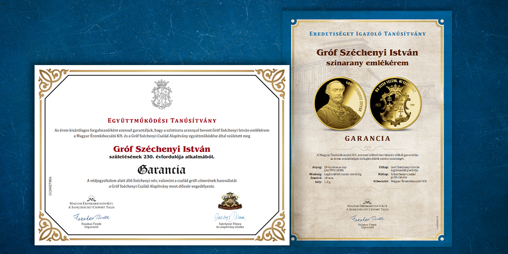   Magyar éremkibocsátó Kft. - Gróf Széchenyi István színarany érem