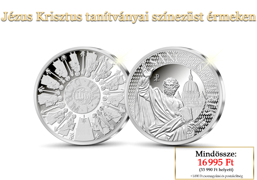 Jézus Krisztus tanítványai színezüst érmeken