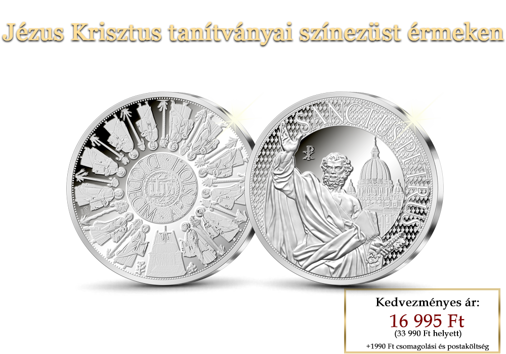 Jézus Krisztus tanítványai színezüst érmeken