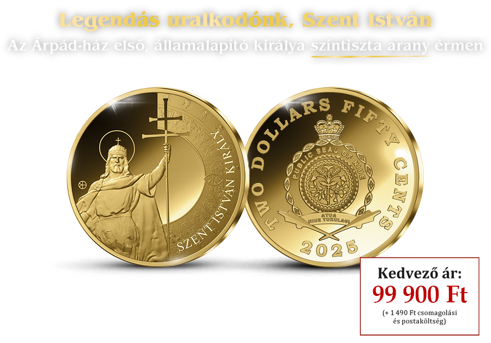 Legendás királyunk, Szent István színarany érmén