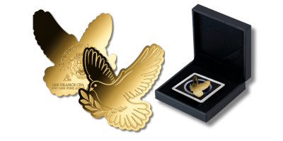 Színarany Békegalamb érme 