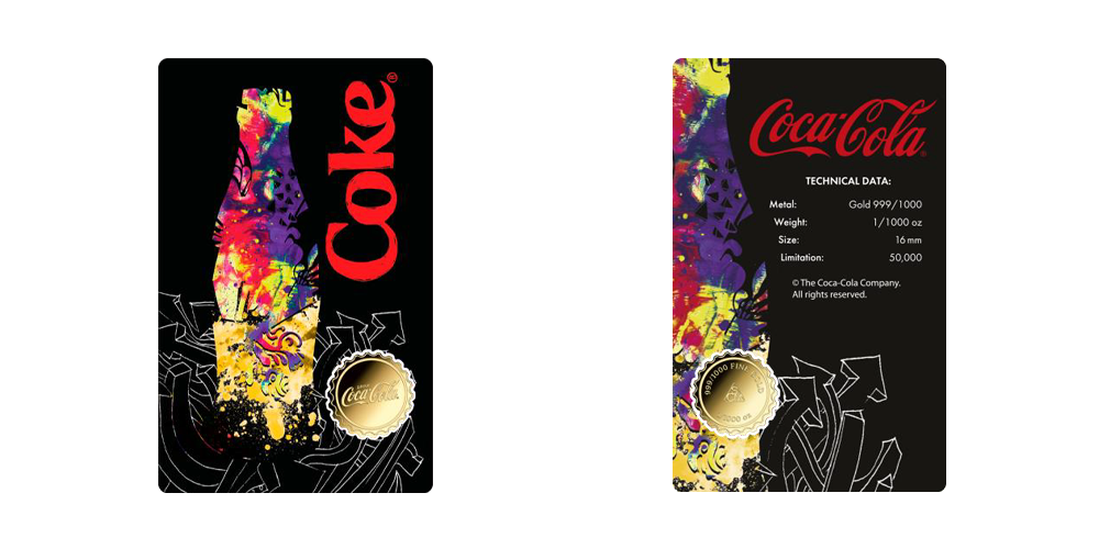 Magyar Éremkibocsátó Kft. - Színarany Coca-Cola kupak alakú érem