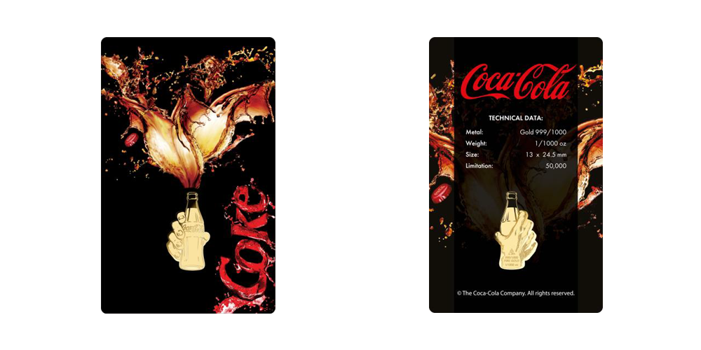 Magyar Éremkibocsátó Kft. - Színarany Coca-Cola üveg érem