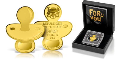 Színaranyból készült cumi érme