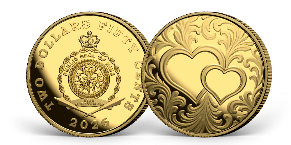   Magyar Éremkibocsátó Kft. -  Színarany érme összefonódó szívekkel medálban