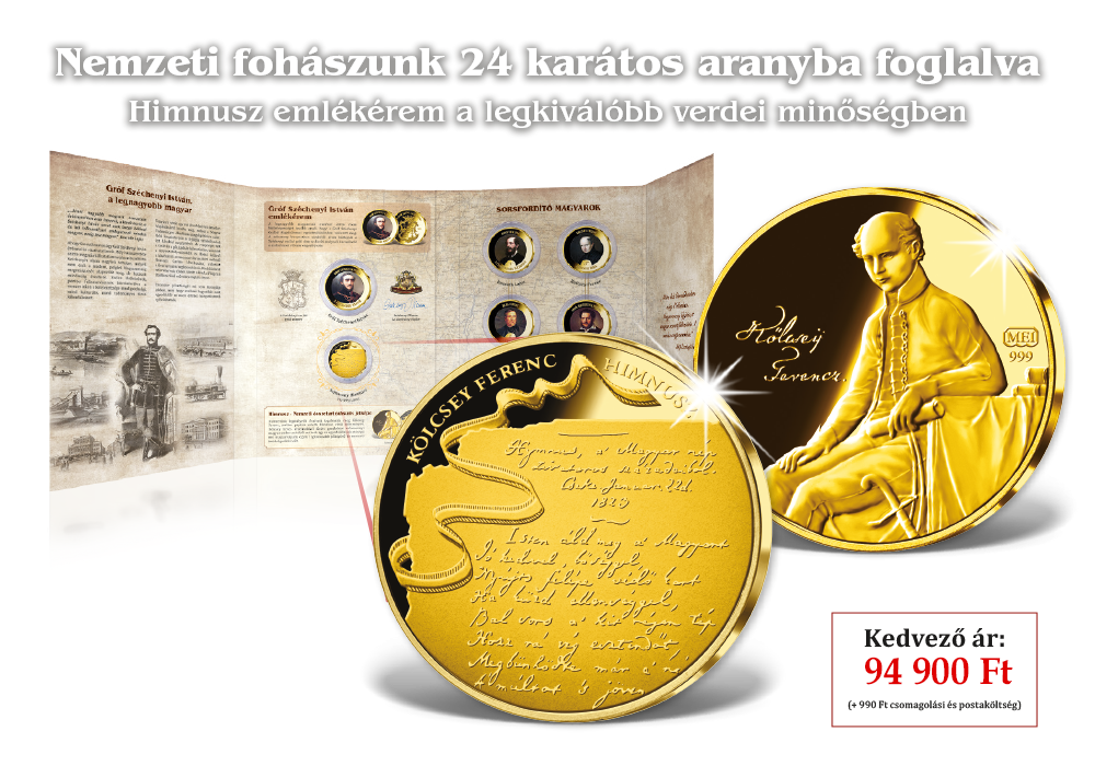 Nemzeti fohászunk 24 karátos aranyba foglalva