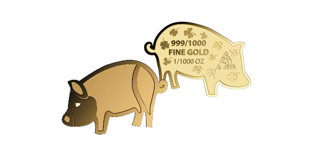 Magyar Éremkibocsátó Kft. - Színarany szerencsehozó malac érem