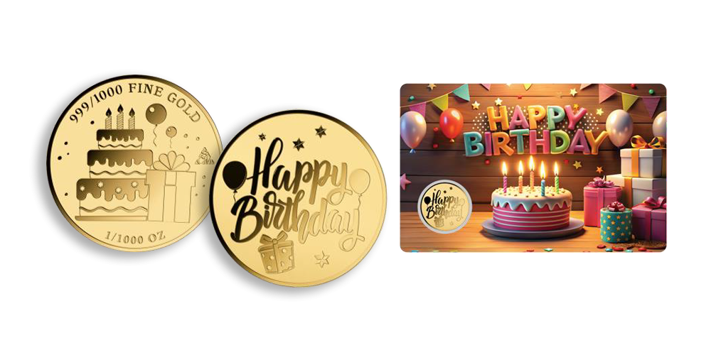 Magyar Éremkibocsátó Kft. -  Színarany Boldog szülinapot érem tartókártyában