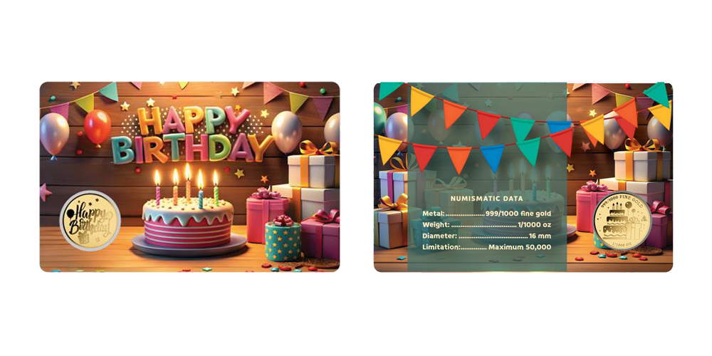 Magyar Éremkibocsátó Kft. -  Színarany Boldog szülinapot érem tartókártyában