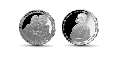 Színezüsttel bevont Mézga család érem