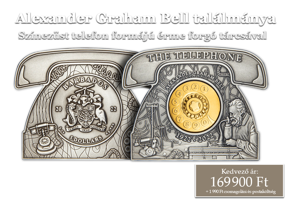 Tisztelgés az innováció előtt: Alexander Graham Bell találmánya 3 unciás ezüstérmén