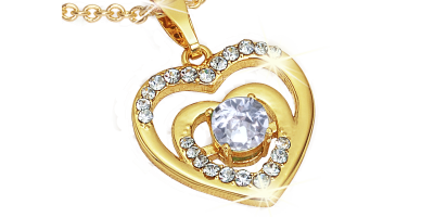 Szívalakú medál és fülbevaló Swarovski kristállyal