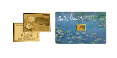 Tavirózsák, Claude Monet festménye színarany érmén 