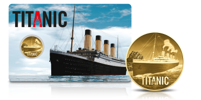 Titanic színarany érem éremtartó kártyában 