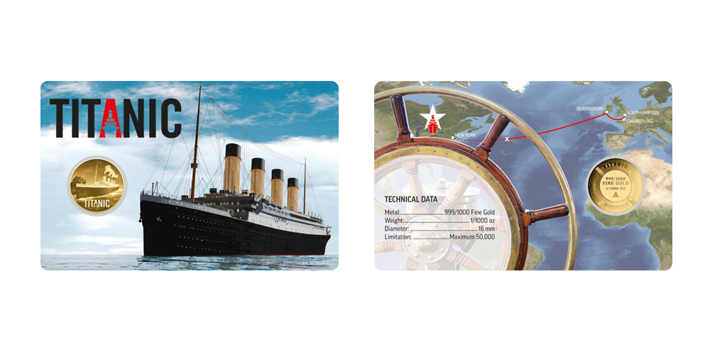 Magyar Éremkibocsátó Kft. - Titanic színarany érem éremtartó kártyában