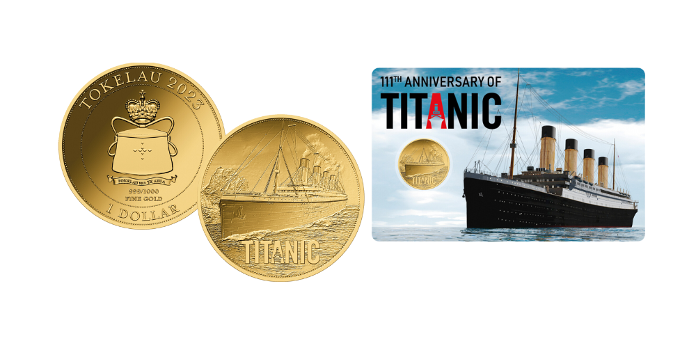 Magyar Éremkibocsátó Kft. - Titanic színarany érme érmetartó kártyában 