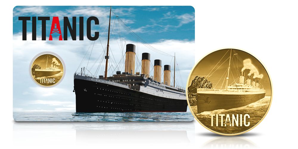 Magyar Éremkibocsátó Kft. - Titanic színarany érme érmetartó kártyában 