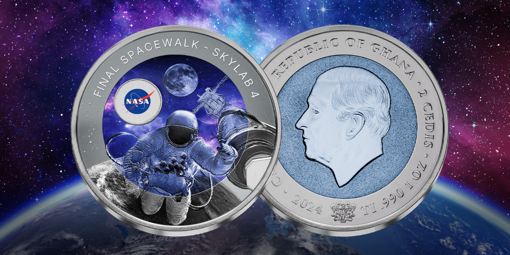 Magyar Éremkibocsátó Kft. - A Skylab 4 utolsó űrsétája titánium érme 