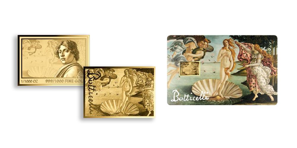 Magyar Éremkibocsátó Kft. -   Vénusz születése, Boticelli festménye színaranyon